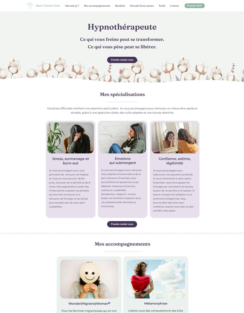 Site internet hypnothérapeute